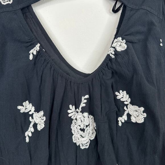 Free People Black & White Embroidered Austin Mini Dress - Picture 7 of 8